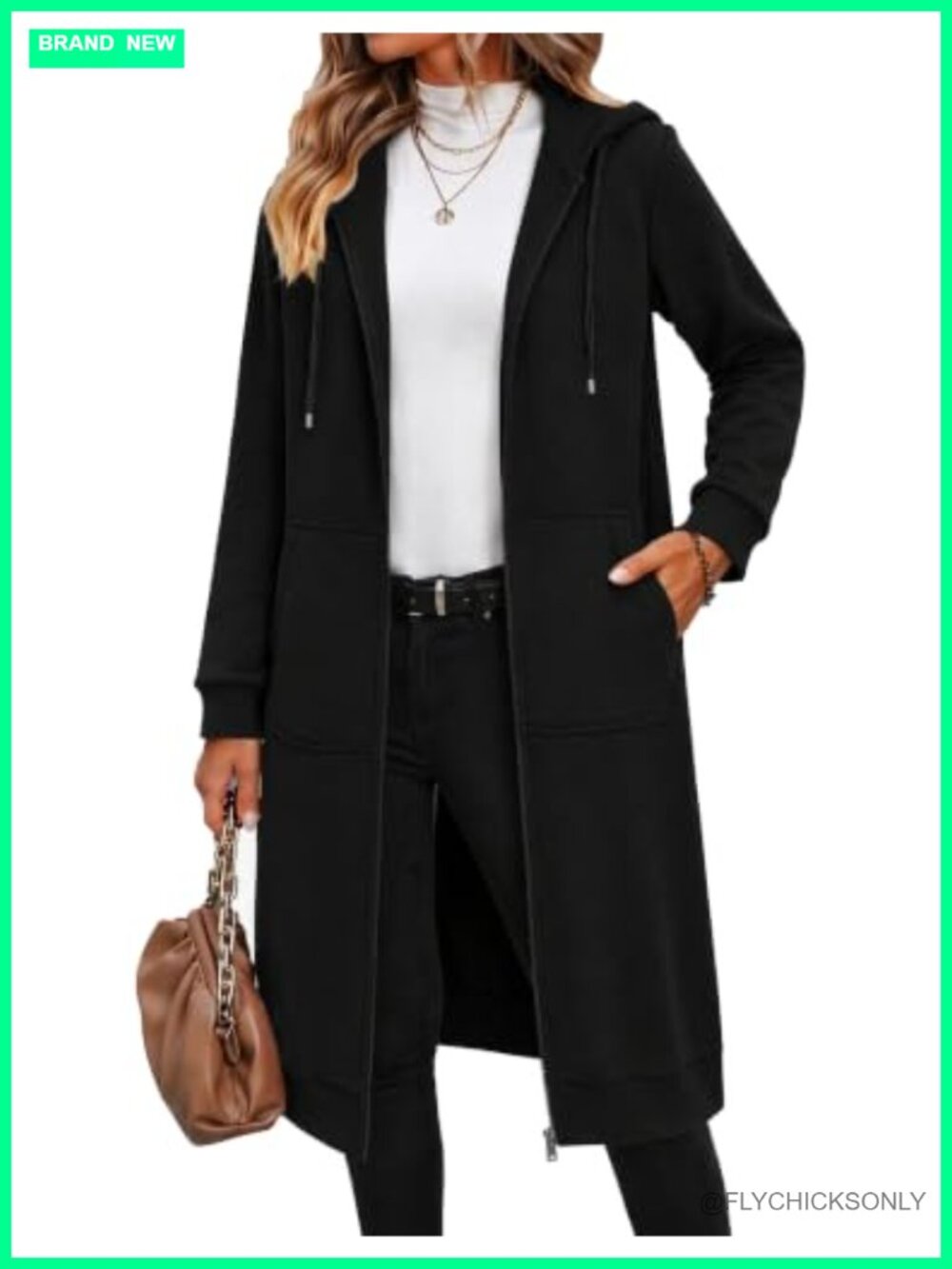 Women's Oversized Fleece Zip Up Hoodie Long Tunic Sweatshirt